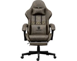 Gaming stoel - Gamestoel - Gaming Chair - Gamestoel met Voetsteun - HICON® - Vittoria - Bruin