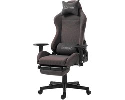 Gaming stoel grijs/rood stof ML-Design