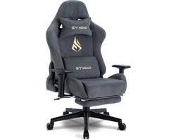 Gaming Stoel Met Voetsteun - Ergonomische Gamestoel - Gaming Chair - Verstelbare Functies - Verrijdbaar - Tot 200kg - Grijs