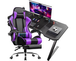 Gaming Tafel en Stoel Set – Gaming Bureau – Game Meubel – Computer Tafel – Gaming Stoel – Ergonomisch Ontwerp – Verstelbare Zitting