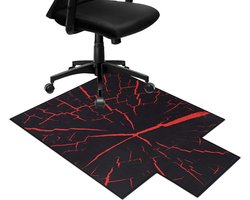 Gaming vloerbeschermingsmat voor harde vloeren en tapijt, krasbestendig, antislip, zwart, stoelonderlegger, gaming-vloermat, bureaustoelonderlegger, stoelmatten met lip, bureaustoelonderlegger