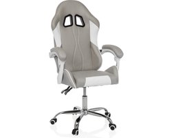 Gamingstoel / bureaustoel GAMEBREAKER W03 stof grijs/wit mybuero
