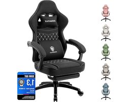 Gamingstoel – Bureaustoel – Office Chair – Gamestoel – Ergonomische Stoel – Ademend Schuim Met Pocketveren – Verstelbare Rugleuning Met Massagefunctie – Zwart