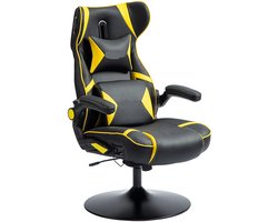 Gamingstoel – Ergonomische Stoel – Bureaustoel – Draaistoel – Verstelbare Zithoogte – Bluetooth Speakers – Kantelbare Rugleuning - Geel