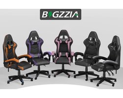 Gamingstoel - Game Stoel - Ergonomische Pu Lederen Computerstoel - Bureaustoel met hoofdsteun en lendensteun - Racestoel zwart/oranje