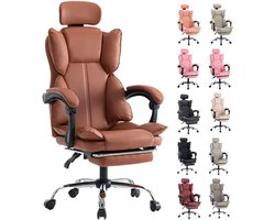 Gamingstoel – Gamestoel – Gaming Chair – Bureaustoel – Game Stoel – Ergonomisch Verstelbaar – PU Leder – Zacht Schuim – Stevige Rugleuning – Paars Wit Design