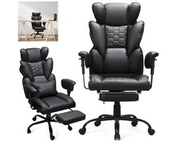 Gamingstoel met Geïntegreerde Voetsteun Draaistoel sportstoel - Ergonomische Bureaustoel voor Zware Gebruikers 150kg