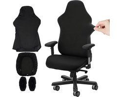 Gamingstoelbekleding set zwart - Stoelbekleding voor bureaustoel - Antislip, rekbaar en wasbaar - Geschikt voor computerstoel, gamingstoel en draaistoel