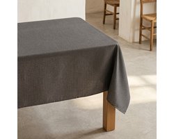 GAMUSI Tafelkleed FONS – Vlekbestendig Tafelkleed – Getextureerd Effen Design – OEKO-TEX® – Antraciet 140x240 cm