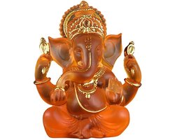 Ganesha Beeld - Indiase Olifant Sculptuur - Meditatie en Yoga - Hars Materiaal - 14 cm - A