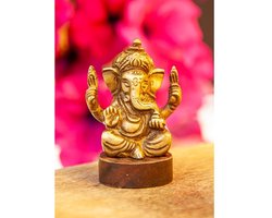 Ganesha messing acaciahout