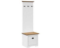Gangkast met haken BODO 50x40x157 cm wit en bruin