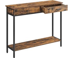 Gangtafel - Console tafel - Consoletafel - Gang tafel - Haltafel - Entree tafel - MDF - Metaal - 16.2 kg - Bruin - Zwart - 100 x 30 x 80 cm