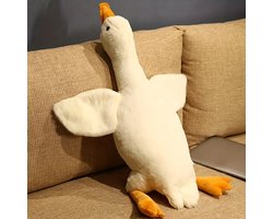 Gans Knuffel Groot - Goose 50 cm - Wit - Eend Knuffel - Xxl Knuffel - Kawaii Kussen - Kawaii Knuffel - Body Pillow - Lichaamskussen - Zwangerschapskussen