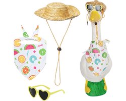 Ganzenbeeld Outfits - Decoratie Set - Tuin Decoreren - Strandvakantie Stijl - 40 x 60 cm - Multicolor