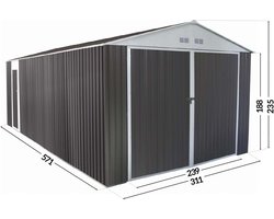 Garage metaal met openslaande deuren schuur "Nevada" - 18,56 m²