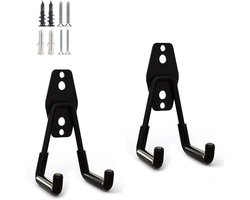 Garage Opslag Haak Set - 2 Stuks Metaal en Rubber, Ideaal voor Gereedschap en Tuinaccessoires Organisatie