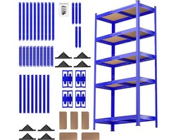 Garagehok Met Metalen Rekken Met 5 Planken – Opbergsysteem 170x75x30cm