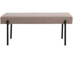 Garcia | bank | steen | staal en hout | 100x36x42,5 cm | eetbank | eetkamerbank | zitbank | zitbank buiten | Wood Selections