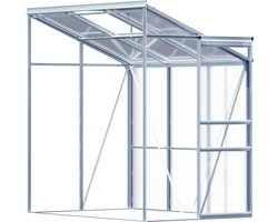 Gardebruk Aluminium Tuinkas - 3,8m³ 190x122cm met Raam & Schuifdeur