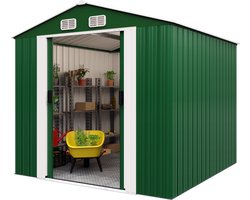 Gardebruk Tuinhuis - 8m² Metaal met Fundering Schuifdeuren- Groen