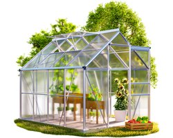 Gardebruk Tuinkas – Aluminium 4.8m² incl dakraam 250x190cm – Regengoot Met Afvoer