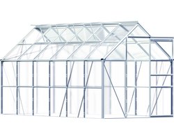 Gardebruk Tuinkas Aluminium - 7,2 m² 4 Dakramen Regengoot - 380x190cm