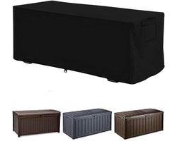 Garden Furniture Cover - Outdoor Table Cover Waterproof UV Resistant Deck Box Cover Storage Box Protective Case Patio Set Cover 123 x 62 x 55 cm (3 Colors) (Black) by Jadeshay