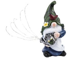 Garden Gnome Statue, Sun Garden Statue Outdoor Decoration, Large Gnomes with Solar Light, Standing Statue for Patio, Lawn, Garden Art Decoration, Figurine Ornament Gift