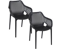 Garden Impressions Air XL design tuinstoel zwart - 2 stuks