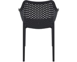 Garden Impressions Air XL design tuinstoel zwart - 4 stuks