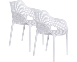 Garden Impressions Air XL kunststof tuinstoel wit - set van 2 stuks
