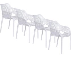 Garden Impressions Air XL kunststof tuinstoel wit - set van 4 stuks