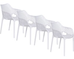 Garden Impressions Air XL kunststof tuinstoel wit set van 4 stuks