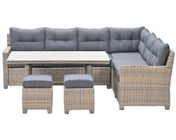 Garden Impressions Alaska lounge dining set 5-delig rechts - vintage willow - light teak vironwood