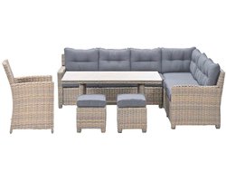 Garden Impressions Alaska lounge dining set 6-delig rechts - vintage willow - light teak vironwood