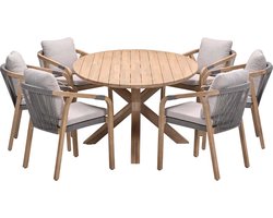 Garden Impressions Alora tuinset 7-delig - Tamako tuintafel ovaal 220x115 cm