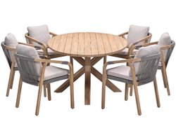 Garden Impressions Alora tuinset 7-delig - Tamako tuintafel ovaal 220x115 cm