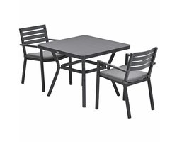 Garden Impressions Amarillo bistro tuinset 3-delig - Mina tuintafel 90x90 cm