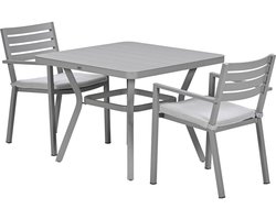 Garden Impressions Amarillo bistro tuinset 3-delig - Mina tuintafel 90x90 taupe