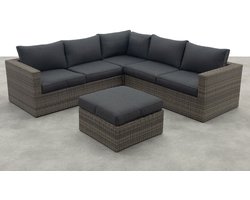 Garden Impressions Atlanta hoekbank + hocker - Organic grey