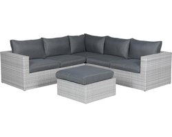 Garden Impressions Atlanta hoekbank + hocker - Vintage grey OP=OP