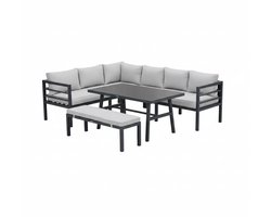 Garden Impressions Bleco II lounge-diningset- carbon black-desert sand