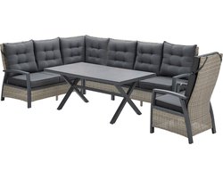 Garden Impressions  Bombini dining loungeset - 5-delig - wicker - bruin/antraciet