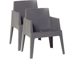 Garden Impressions Box tuinstoel antraciet the original - 2 stuks