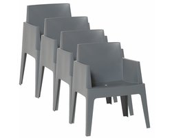 Garden Impressions Box tuinstoel antraciet the original - 4 stuks