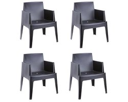 Garden Impressions Box Tuinstoel Black - 4 stuks