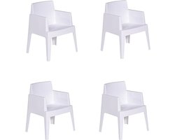 Garden Impressions Box Tuinstoel Wit - 4 stuks