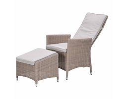 Garden Impressions Collin loungestoel incl. voetenbank - vintage willow