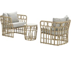 Garden Impressions Colonial loungeset 3-delig - natural rotan/ sand